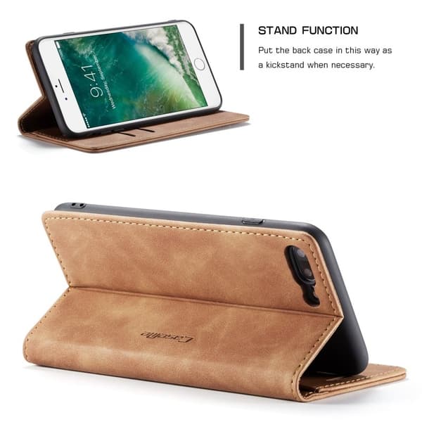 CASEME 013 Auto-absorberande Plånboksfodral Konstläder Khaki