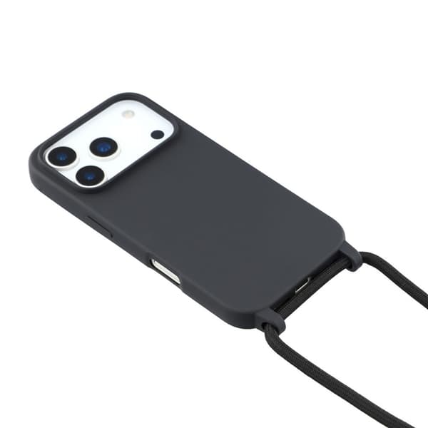 Mobilskal till iPhone 17 Pro TPU Shockproof med Lanyard - Svart Svart