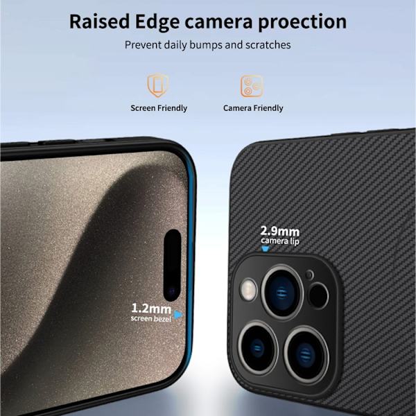 WANLONFENG Mobilskal till iPhone 13 Pro Max MagSafe Carbon TQ Grå