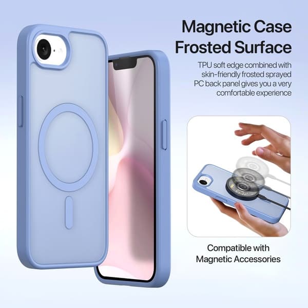 DUX DUCIS Lawa Series iPhone 16e Plånboksfodral - Äkta läder - Ljusblå