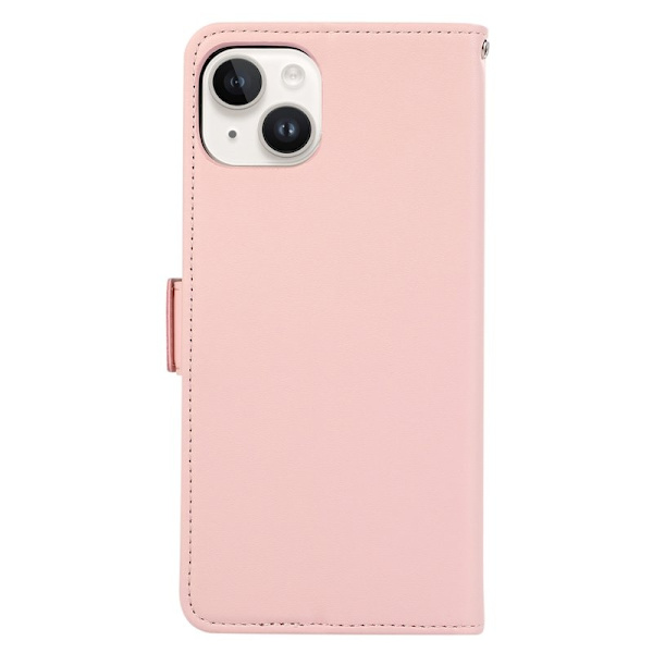 ABEEL iPhone 14 Plus Plånboksfodral Flip Konstläder med RFID-Skydd - Rosa
