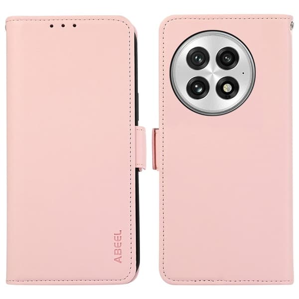 ABEEL Mobilskal till OnePlus 13 KonstLäder RFID-Skydd - Rosa