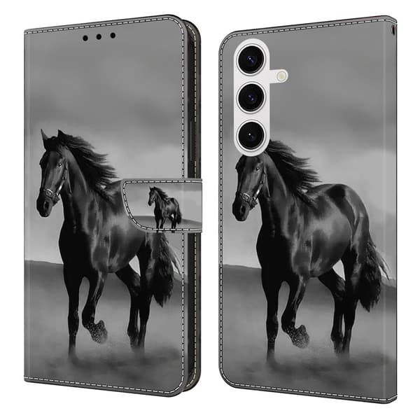 Plånboksfodral för Samsung Galaxy S26 Plus Magnetiskt Konstläder - Svart Häst