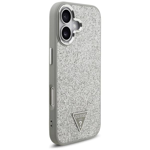 Guess Mobilskal till iPhone 17 MagSafe Glitter Triangle Logo - Silver Silver