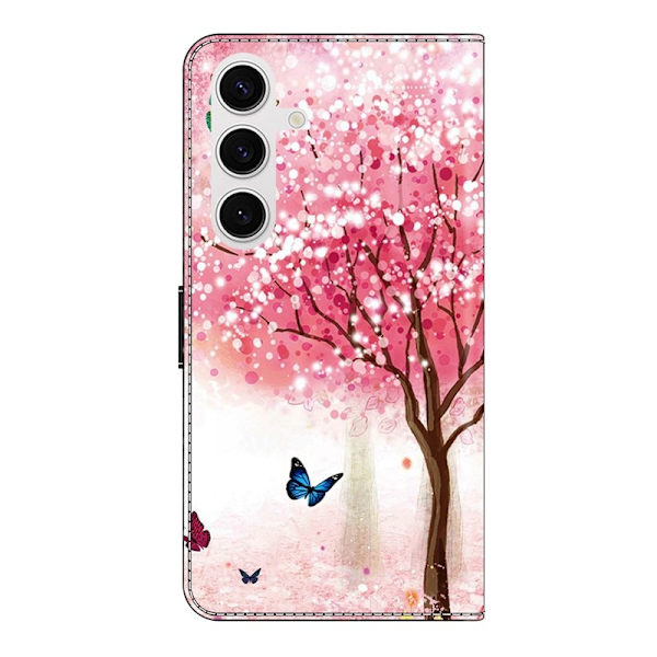 Samsung Galaxy S26 Plånboksfodral Fällbart Ställ Konstläder Mönster - Rosa