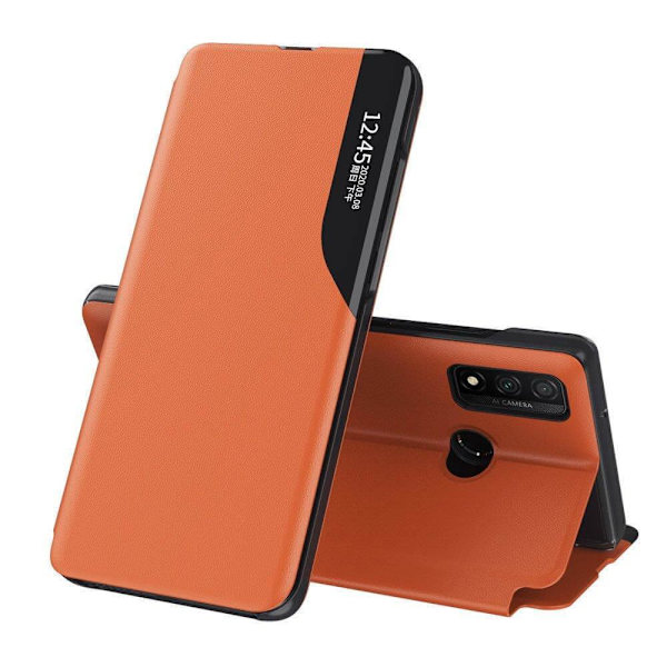 Eco Læder View Case Huawei P40 Lite Cover orange