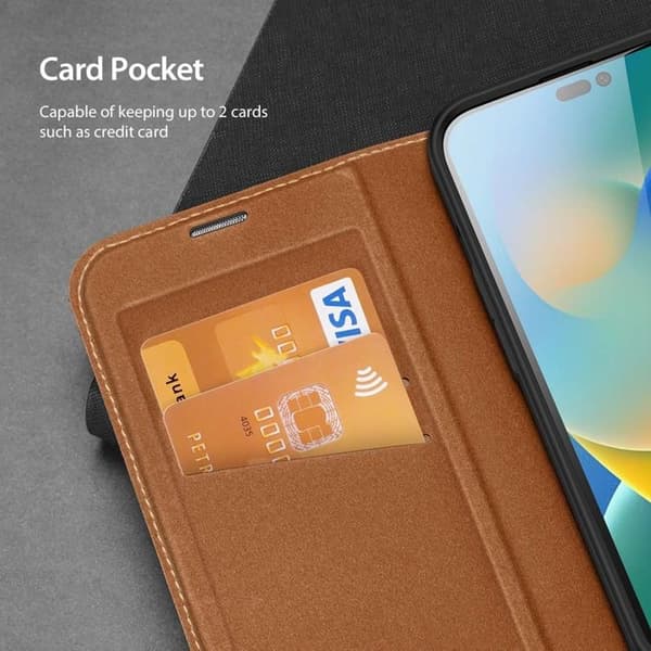 Dux Ducis iPhone 14 Pro Plånboksfodral Skin X2 - Brun Brun