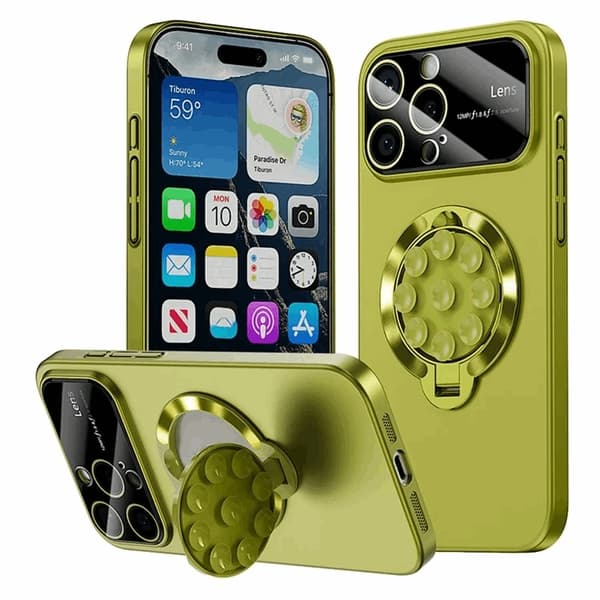 Mobilskal till iPhone 15 Pro Max Magsafe Sugkopphållare Kickstand - Grön Grön