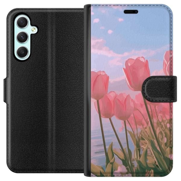 Plånboksfodral till Samsung Galaxy A34 med Rosa Tulpaner