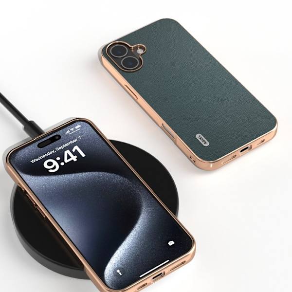 ABEEL Mobilskal till iPhone 16 Plus Äkta Läder Grön
