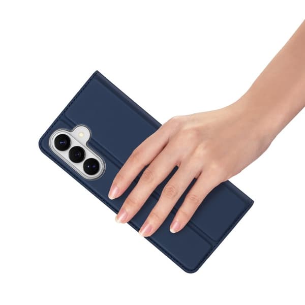 DUX DUCIS Mobilskal till Samsung Galaxy S26 Plus Äkta Läder Ställfunktion - Blå
