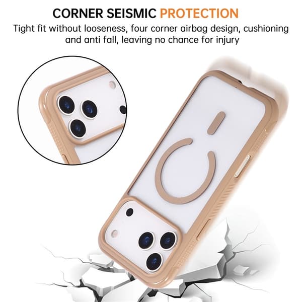 Mobilskal till iPhone 17 Pro Max MagSafe TPU+PC Transparent - Brun Beige