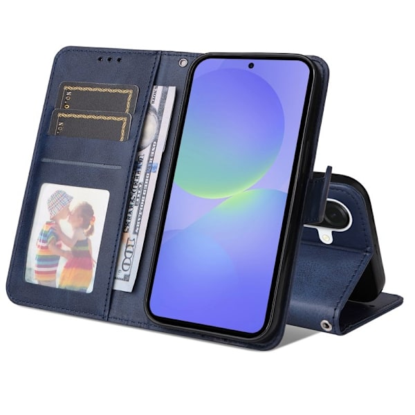 Samsung Galaxy A37 Plånboksfodral Konstläder Flip - Blå