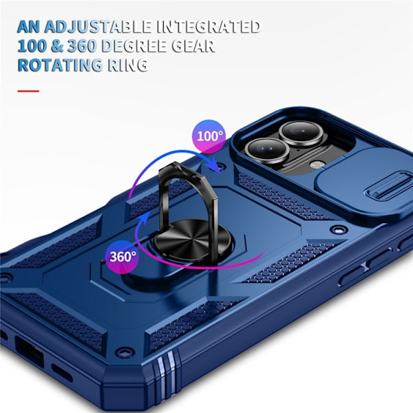 Mobilskal till iPhone 17 Slide Camshield Kickstand - Blå Blå