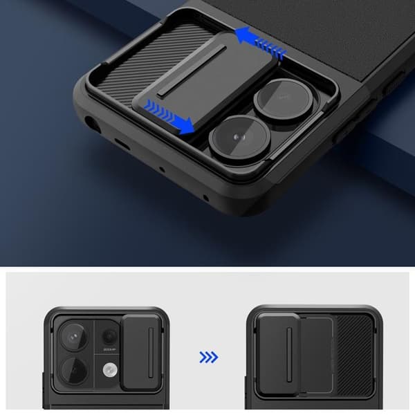 Tech-Protect telefontaske til Xiaomi Redmi Note 13 Pro 5G Velar Cam Plus - Sort Svart