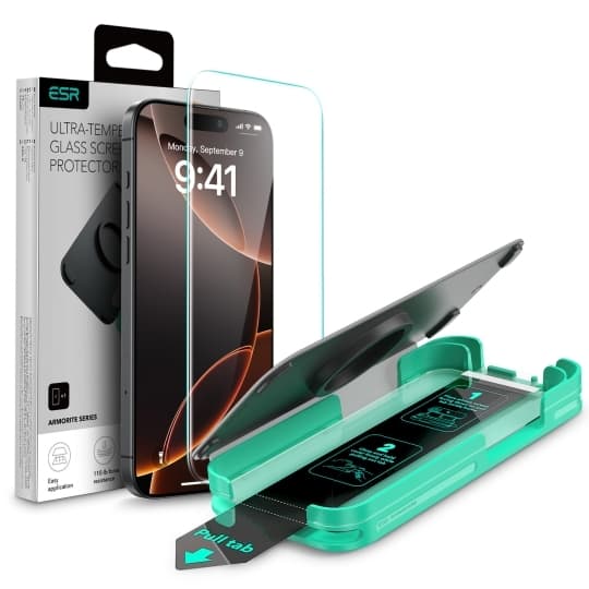 ESR iPhone 16 Pro Max hærdet glas Skærmbeskytter Armorite Black