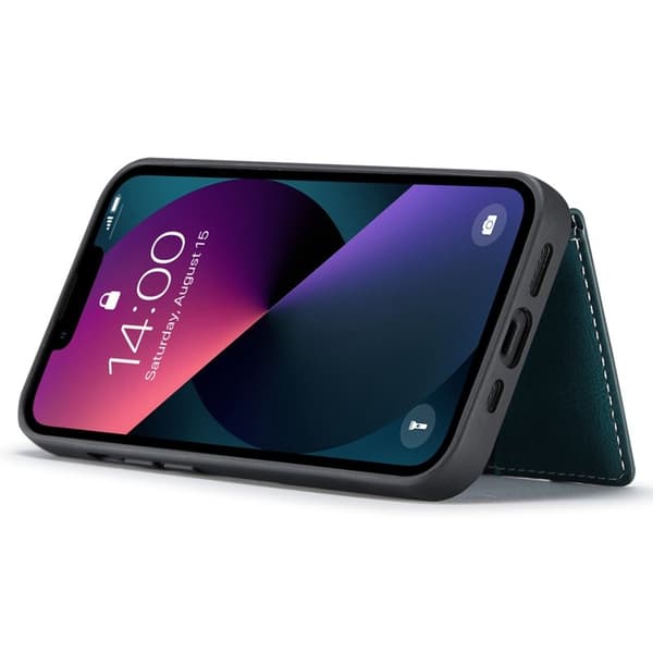 JEEHOOD iPhone 14 Plus Plånboksfodral 2-i-1 Konstläder TPU Grön