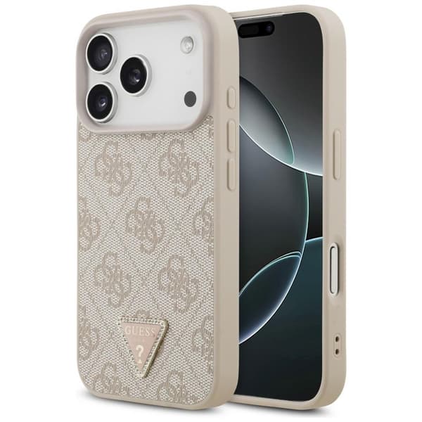 Guess Mobilskal För iPhone 18 Pro/17 Pro Magsafe Läder 4G Triangel Strass
