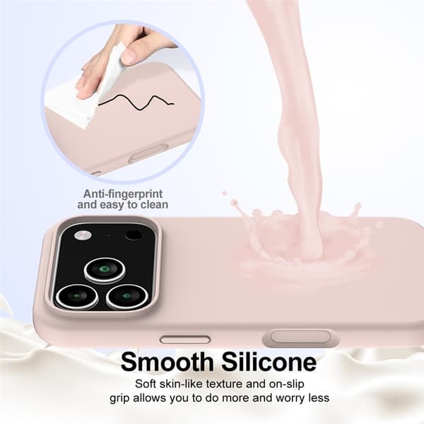 Mobilskal till iPhone 17 Pro Max MagSafe Silikon Anti-Drop - Rosa Rosa