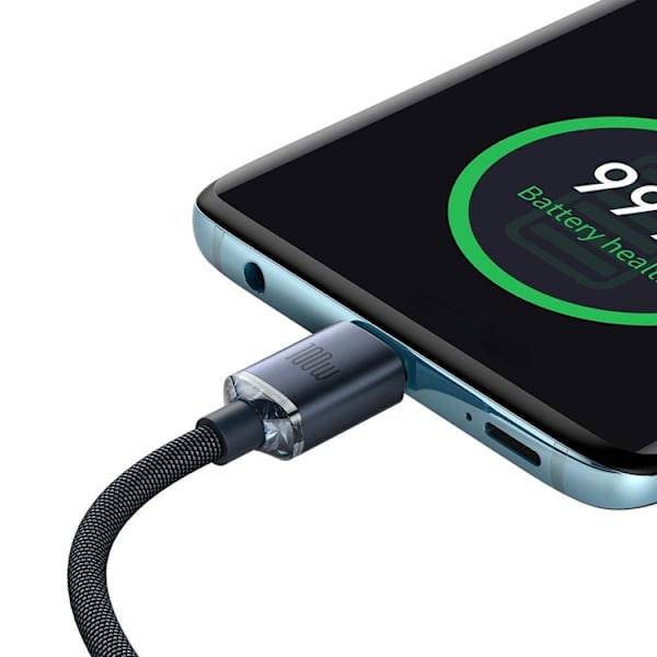 Baseus USB-C till USB-C Kabel 100W 1,2m - Svart Svart