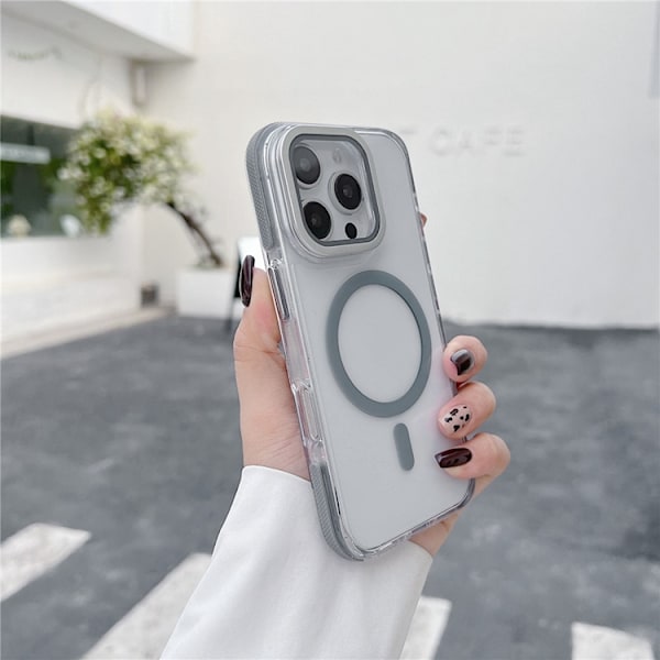 Mobilskal till iPhone 16 Pro Max MagSafe Acrylic Kickstand - Grå Grå
