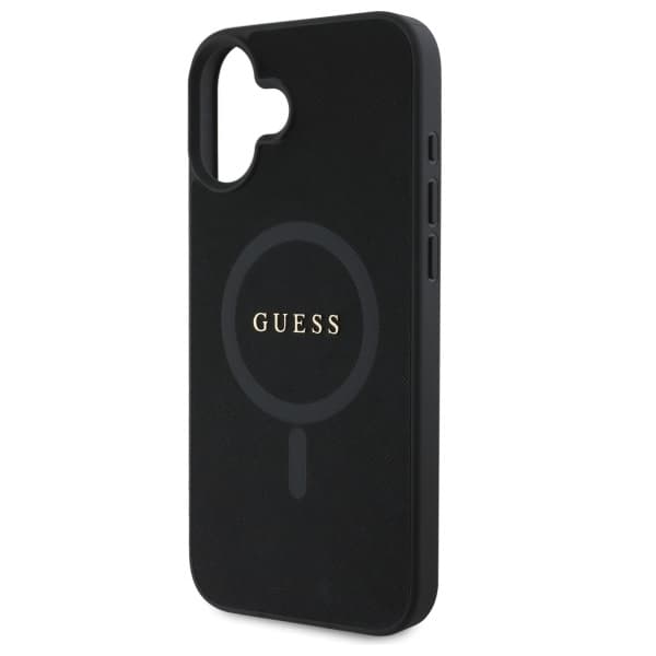 Guess Telefontaske til iPhone 16 6.1 MagSafe Saffiano Classic Logo - Sort