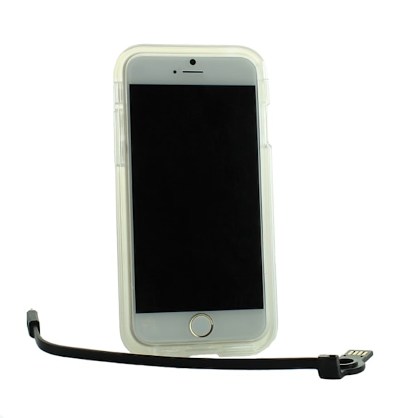 Connect Flash Light Skal med inbyggd USB-kabel till iPhone 6 / 6S  - Svart Svart