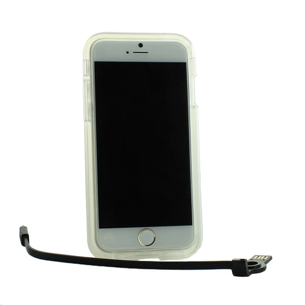 Connect Flash Light Taske med Indbygget USB-kabel til iPhone 6/6S - Sort Black