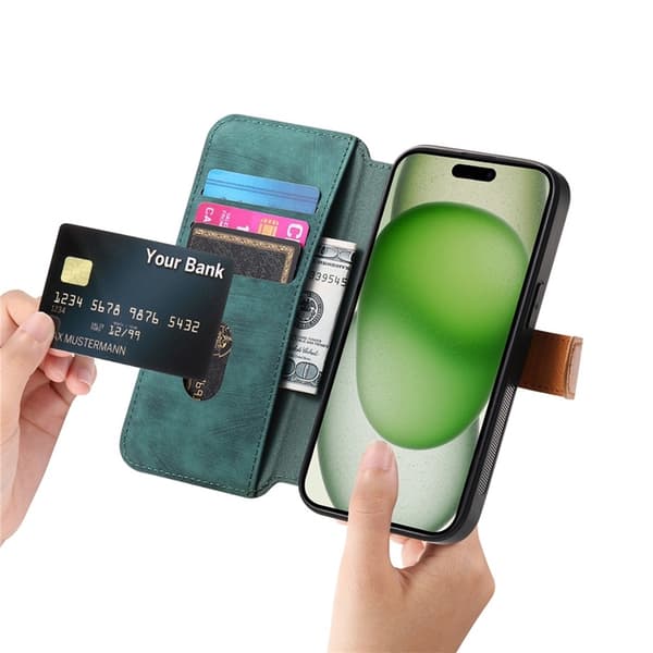 Plånboksfodral För iPhone 17 Armband Kickstand - Grön Grön