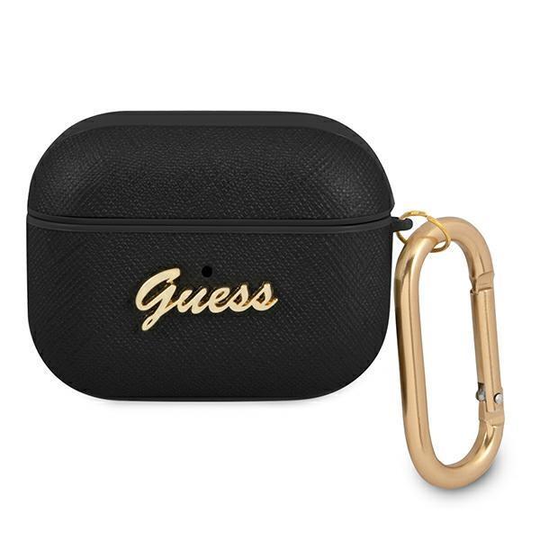 Guess Saffiano Script Metal Collection Skal AirPods Pro - Svart Svart