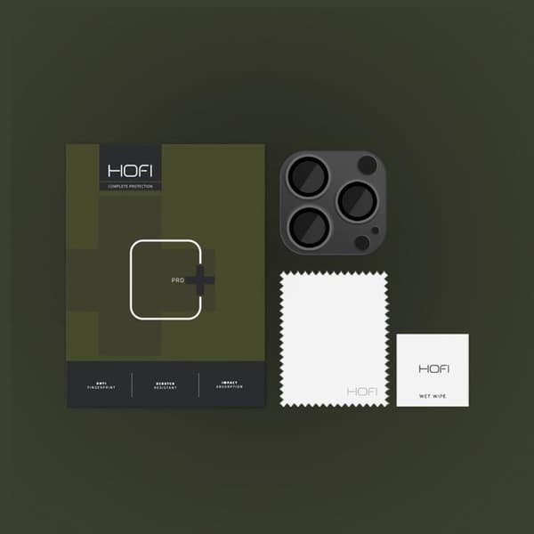 Hofi iPhone 15 Pro Max/15 Pro Kameralinseglas i Hærdet Glas - Sort Black
