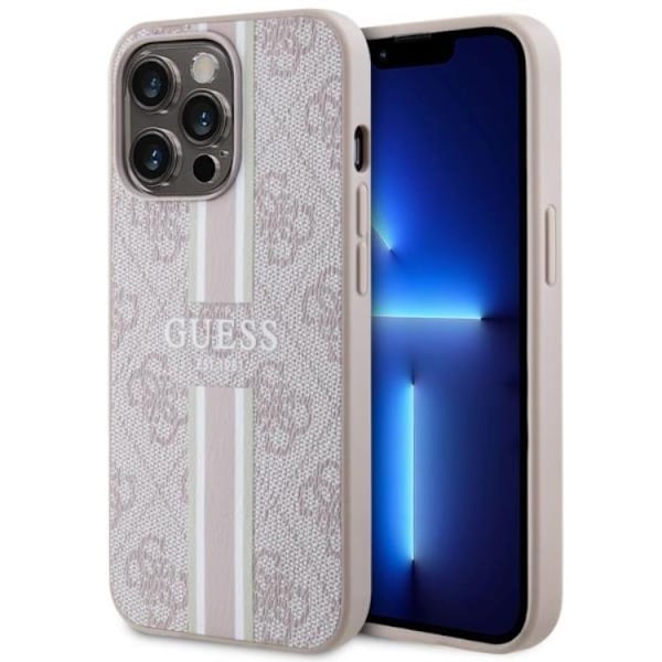 Guess iPhone 13 Pro/13 Mobilskal MagSafe Printed Stripes - Rosa