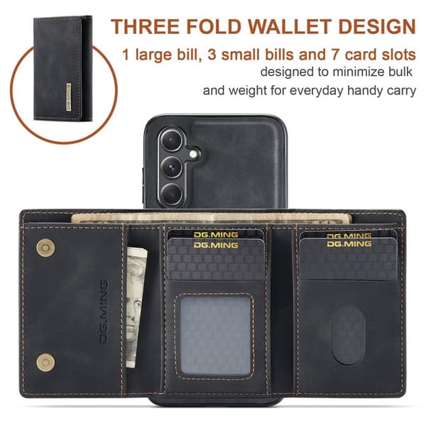 DG.Ming Plånboksfodral för Samsung Galaxy S26 Plus Magnetiskt PU + TPU - Svart