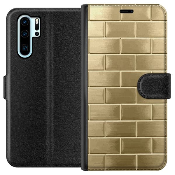 Plånboksfodral till Huawei P30 Pro med Gyllene Murstenar