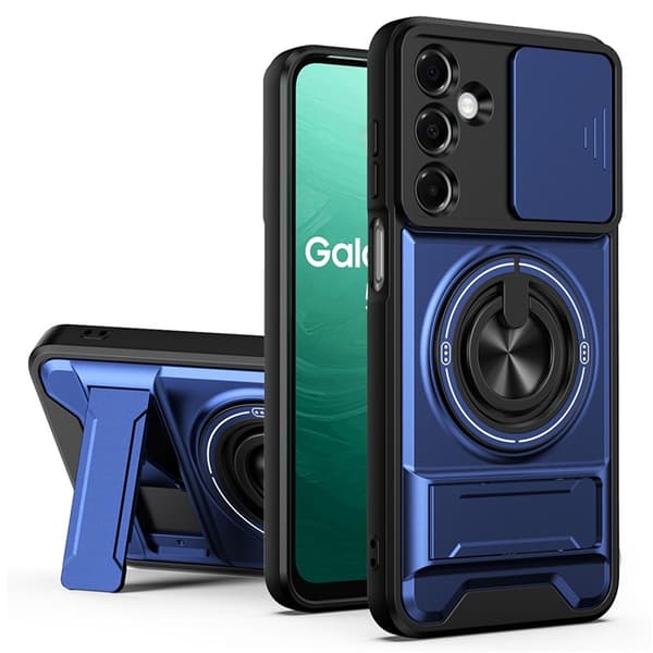 Mobilskal till Galaxy A37 MagSafe med Camera Lens Slider Ringhållare - Blå Blå