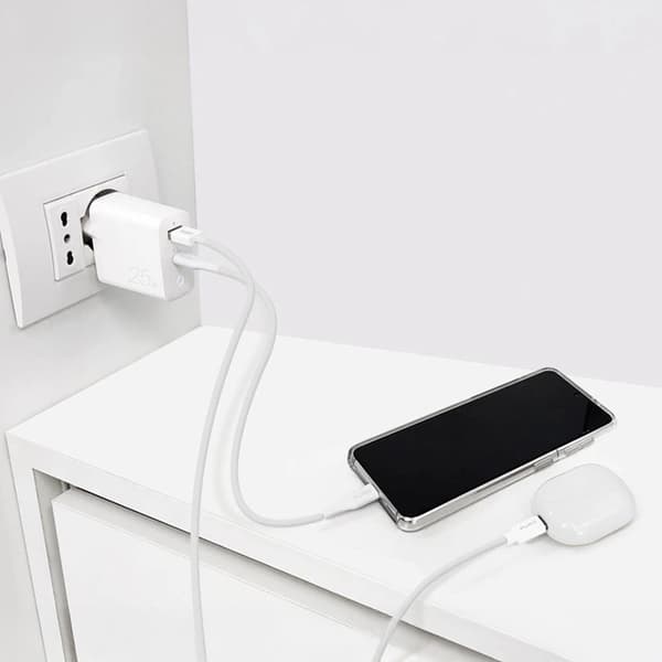 Puro Snabbladdare 25W Power Delivery USB-A USB-C - Vit