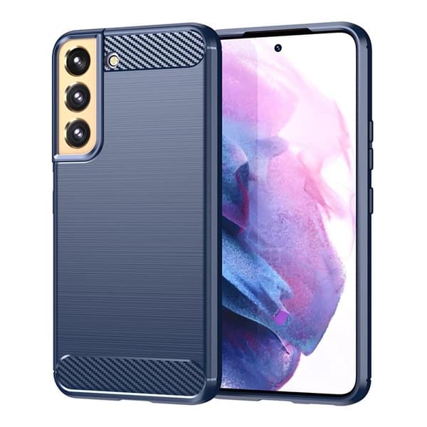 Galaxy S23 Plus Skal Carbon Silicone Fleksibel - Blå Blå