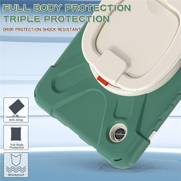 Mobilskal till Galaxy Tab A9 Kickstand Handle Grip - Emerald Grön Grön