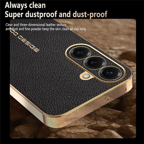 Mobilskal till Galaxy S26 Litchi Texture Anti Scratch Svart