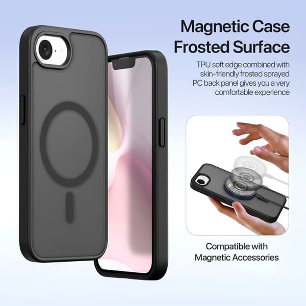 DUX DUCIS Lawa Series iPhone 16e Plånboksfodral Äkta läder - Svart