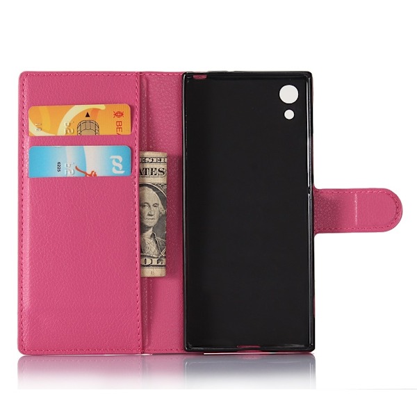 Litchi Plånboksfodral till Sony Xperia XA1 - Magenta