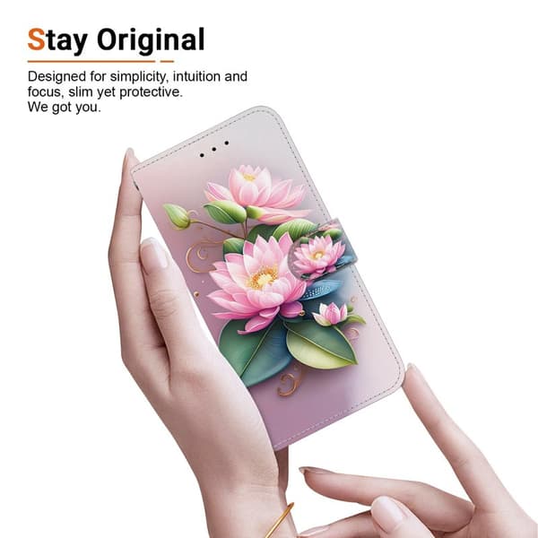 Plånboksfodral för Samsung Galaxy S26 Plus Mönstertryckt Konstläder - Lotus