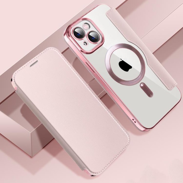 BOOM iPhone 13 Pro Magsafe Plånboksfodral RFID Flip - Rosa
