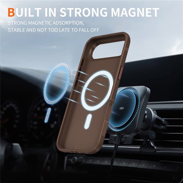 Mobilskal till iPhone Air MagSafe PC + TPU Shockproof - Brun Brun