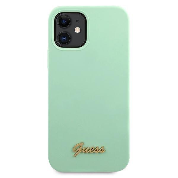 Guess Skal iPhone 12 Mini Metal Logo Script - Grøn Green