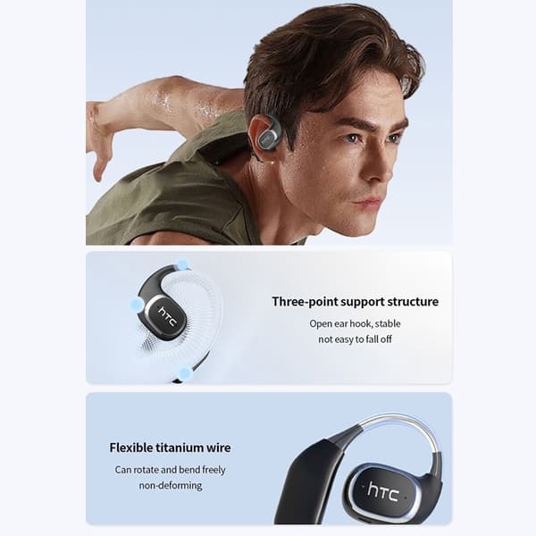 HTC Trådlösa Bluetooth Hörlurar med LCD-skärm On-Ear Smart NE11 Vit