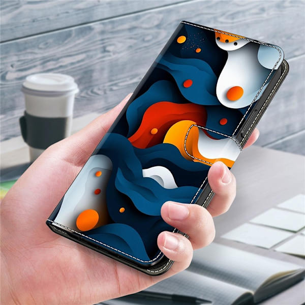 Galaxy A17 5G Konstläder Plånboksfodral Pattern Printing - Gradient Blå