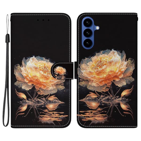 Plånboksfodral för Samsung Galaxy S26 Plus Anti-Drop Konstläder - Guld