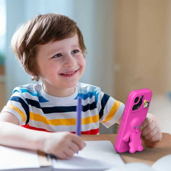 Penguin Mobilskal till iPhone 14 Pro Max Kickstand Stöttålig EVA - Rosa