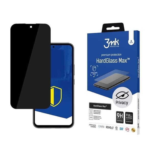 3MK Galaxy A34 5G Hærdet Glas Skærmbeskyttelse Max Privacy - Sort Black